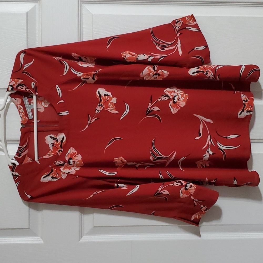 Floral Red Women's Blouse - Unknown Brand